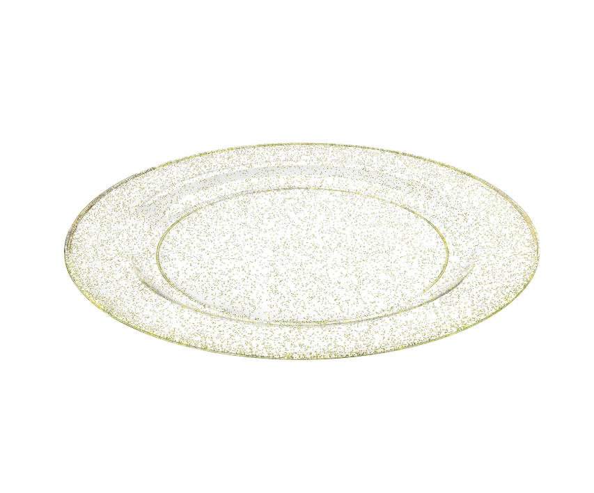 PLATO PEQUEÑO - VAJILLA GLITTER DORADA PREMIUM