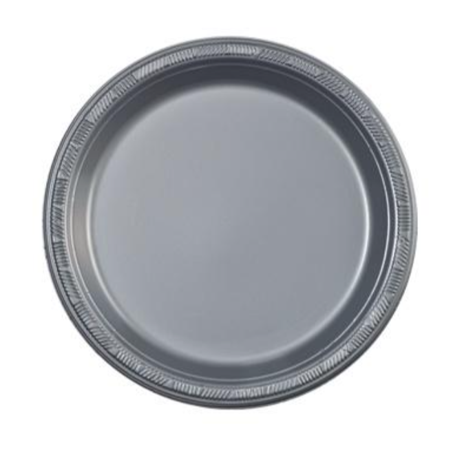 PLATOS - PLASTICOS PESADO HANNA PLATEADO