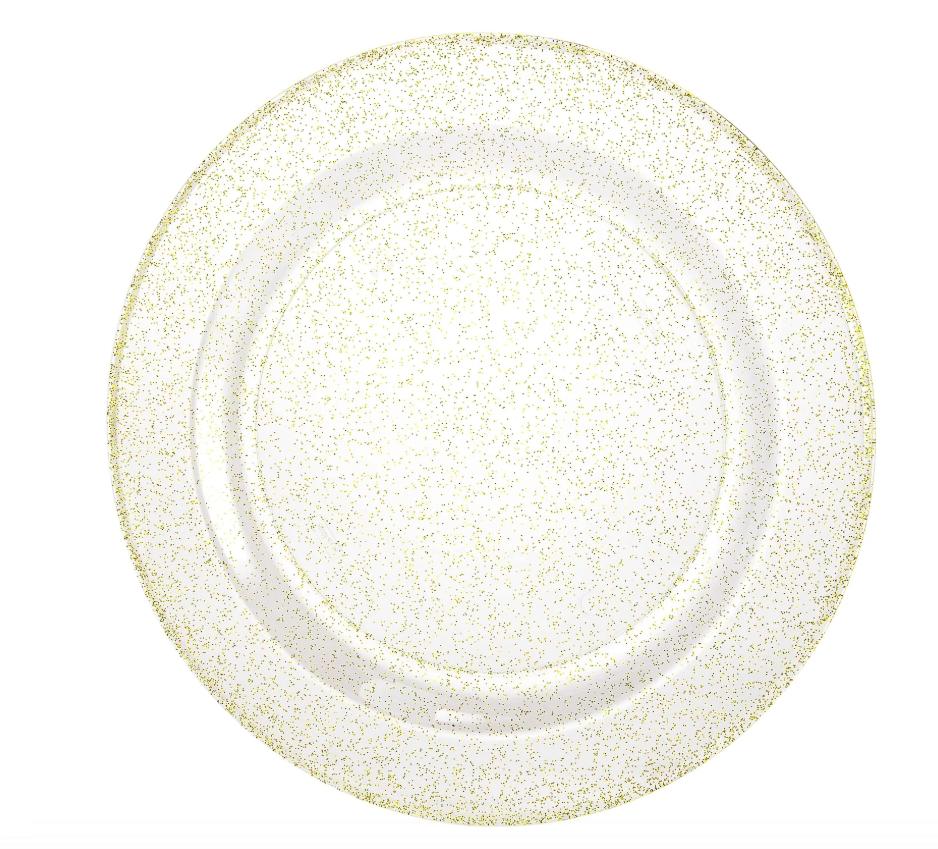 PLATO GRANDE - VAJILLA GLITTER DORADA PREMIUM