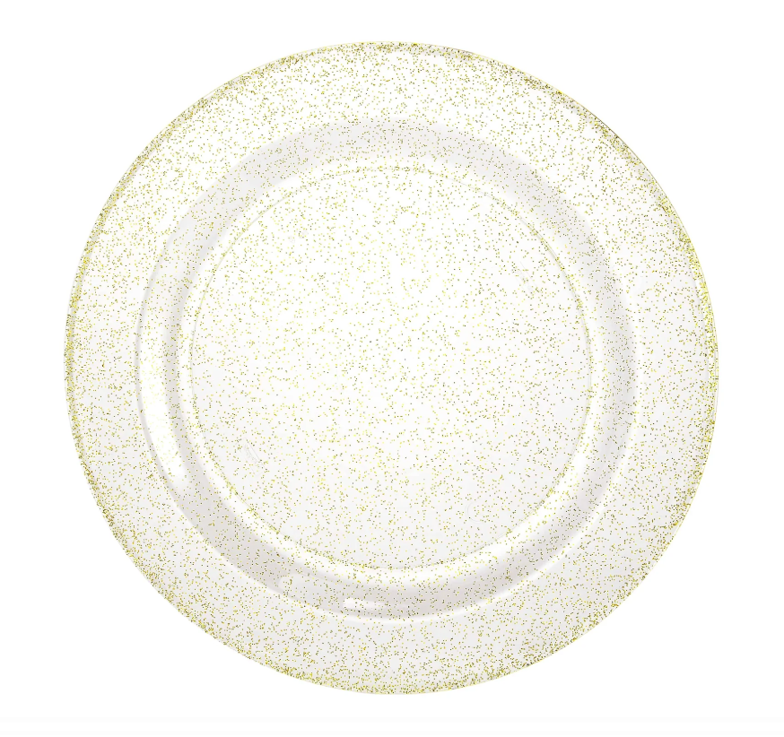 PLATO PEQUEÑO - VAJILLA GLITTER DORADA PREMIUM