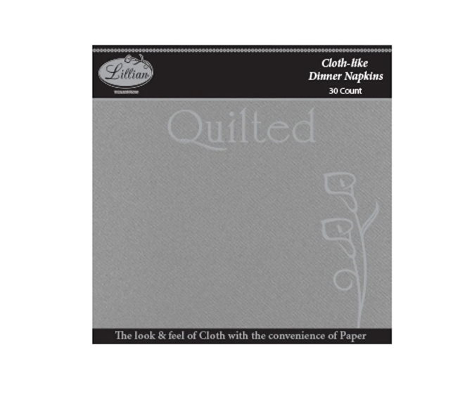 SERVILLETAS LILLIAN TIPO TELA PLATEADAS - 30 Unidades