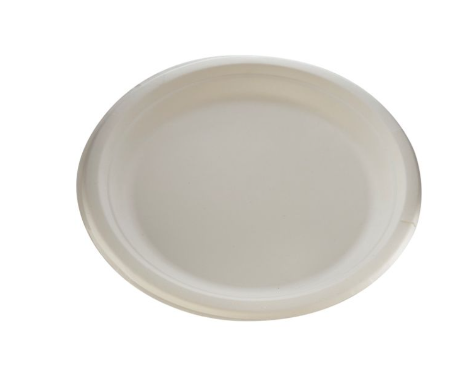 PLATO REDONDO BLANCO BIODEGRADABLE 23 CM - 50 Unidades