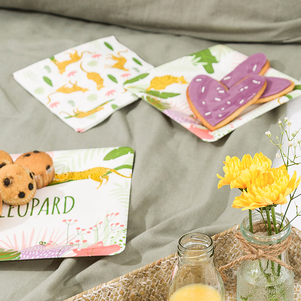 PLATO CARTON BIOELY BIODEGRADABLE LEOPARDO - 23 CM