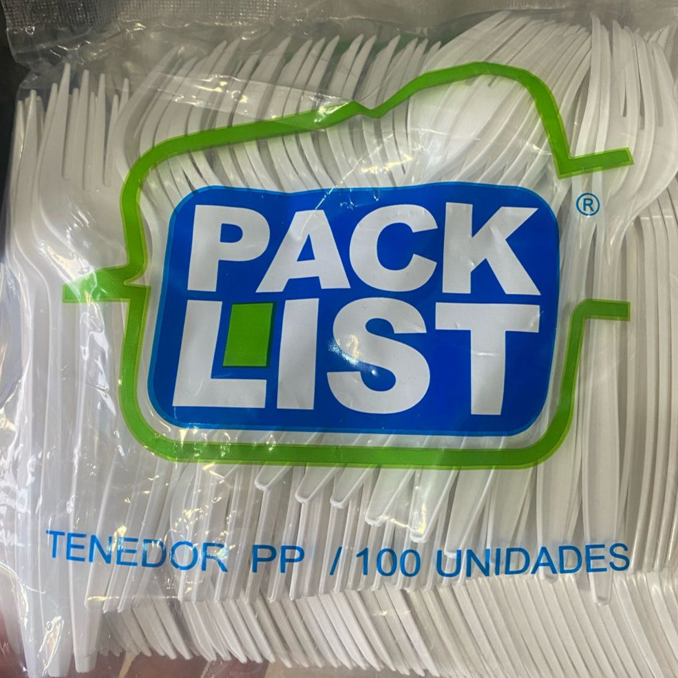 TENEDOR DE PLASTICO BLANCO