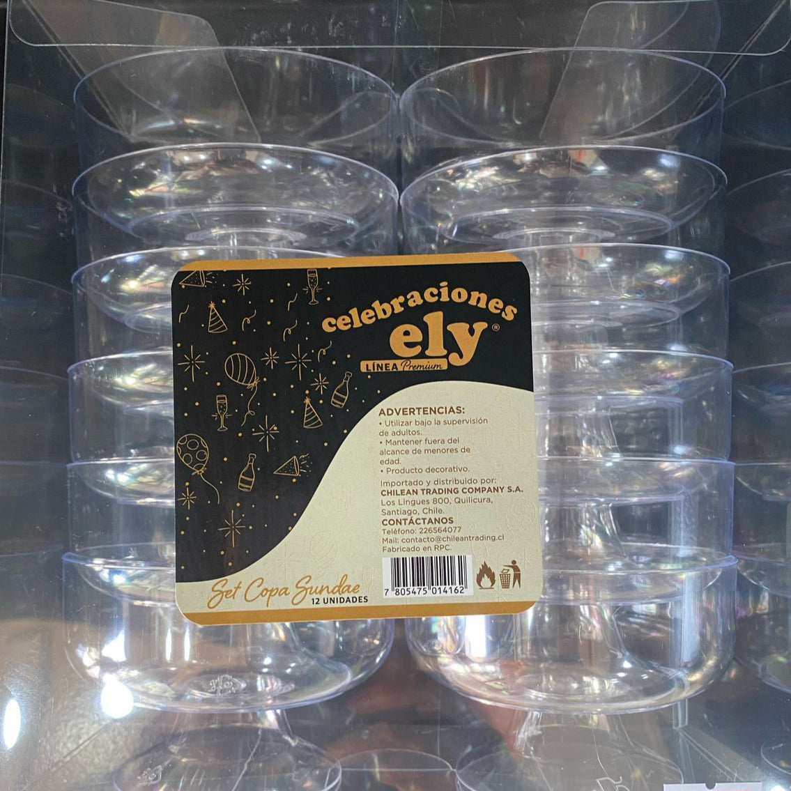 SET DE COPAS SUNDAE MARCA ELY - 12 Unidades