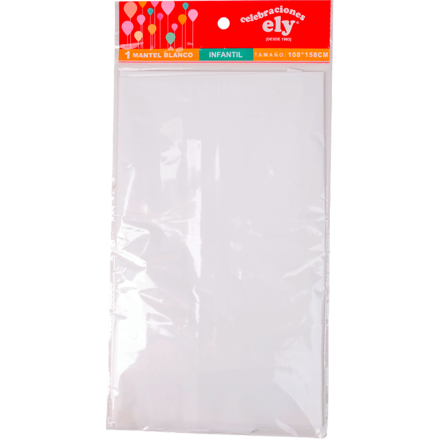 MANTEL BLANCO INFANTIL - 108 CM * 158 CM