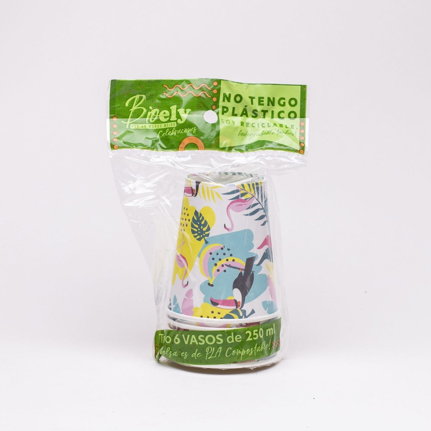 VASOS DE CARTON BIODEGRADABLE TUCAN 250 ML