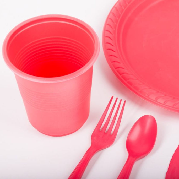 VASOS DE PLASTICO BIODEGRADABLE ROSADO