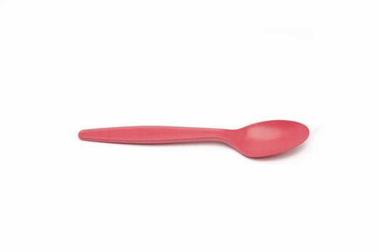 CUCHARA GRANDE DE PLASTICO BIOELY BIODEGRADABLE ROJA