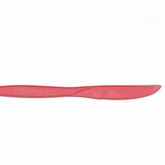 CUCHILLO GRANDE DE PLASTICO BIODEGRADABLE ROJO
