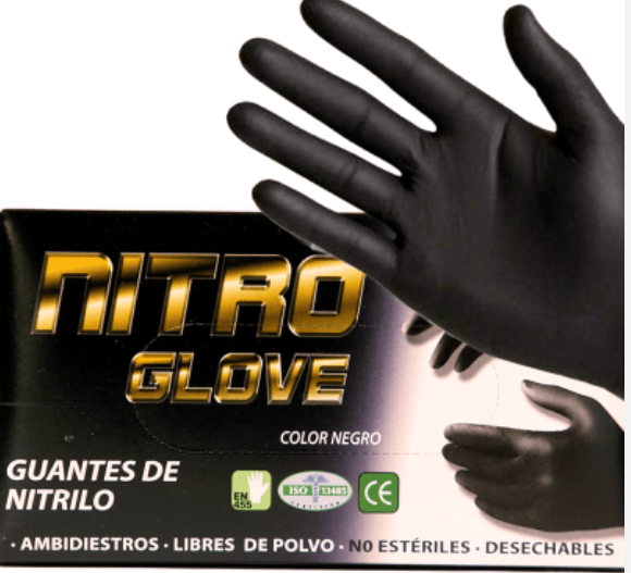 GUANTES DE NITRILO X 100 UNDS