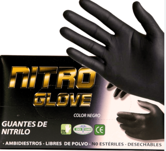 GUANTES DE NITRILO X 100 UNDS