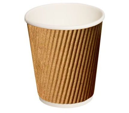 VASO CARTON C/CAPA DE KRAFT CORRUGADO 8 OZ - 25 Unidades