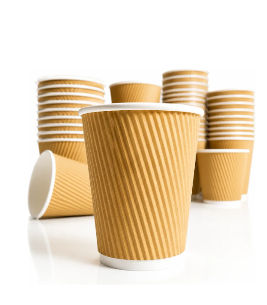 VASO CARTON C/CAPA DE KRAFT CORRUGADO 8 OZ - 25 Unidades