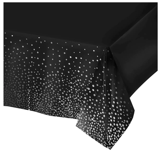 MANTEL NEGRO DOTS METAL NEGRO X 1