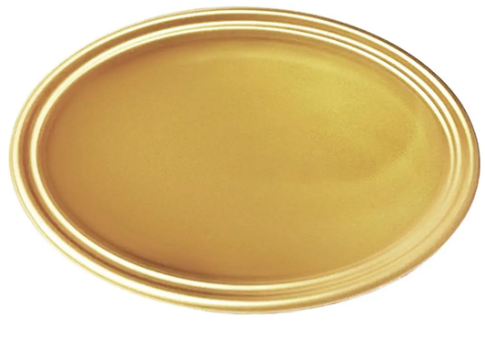 BANDEJA OVALADA METAL ORO X 5 UNDS.